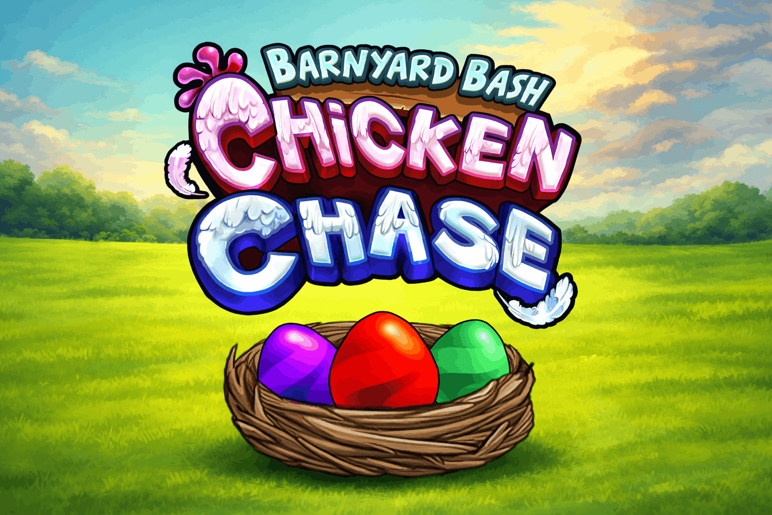 Barnyard Bash Chicken Chase casino game logo.png