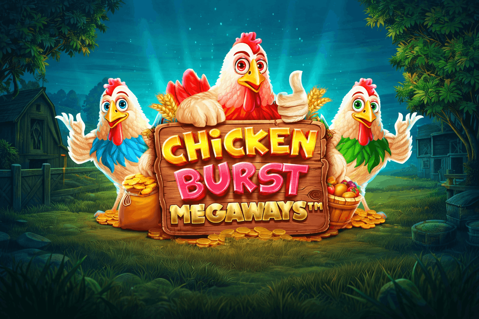 Chicken burst megaways casino game logo.png