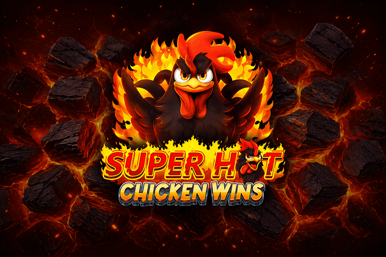 Super hot chicken wins casino game logo.png