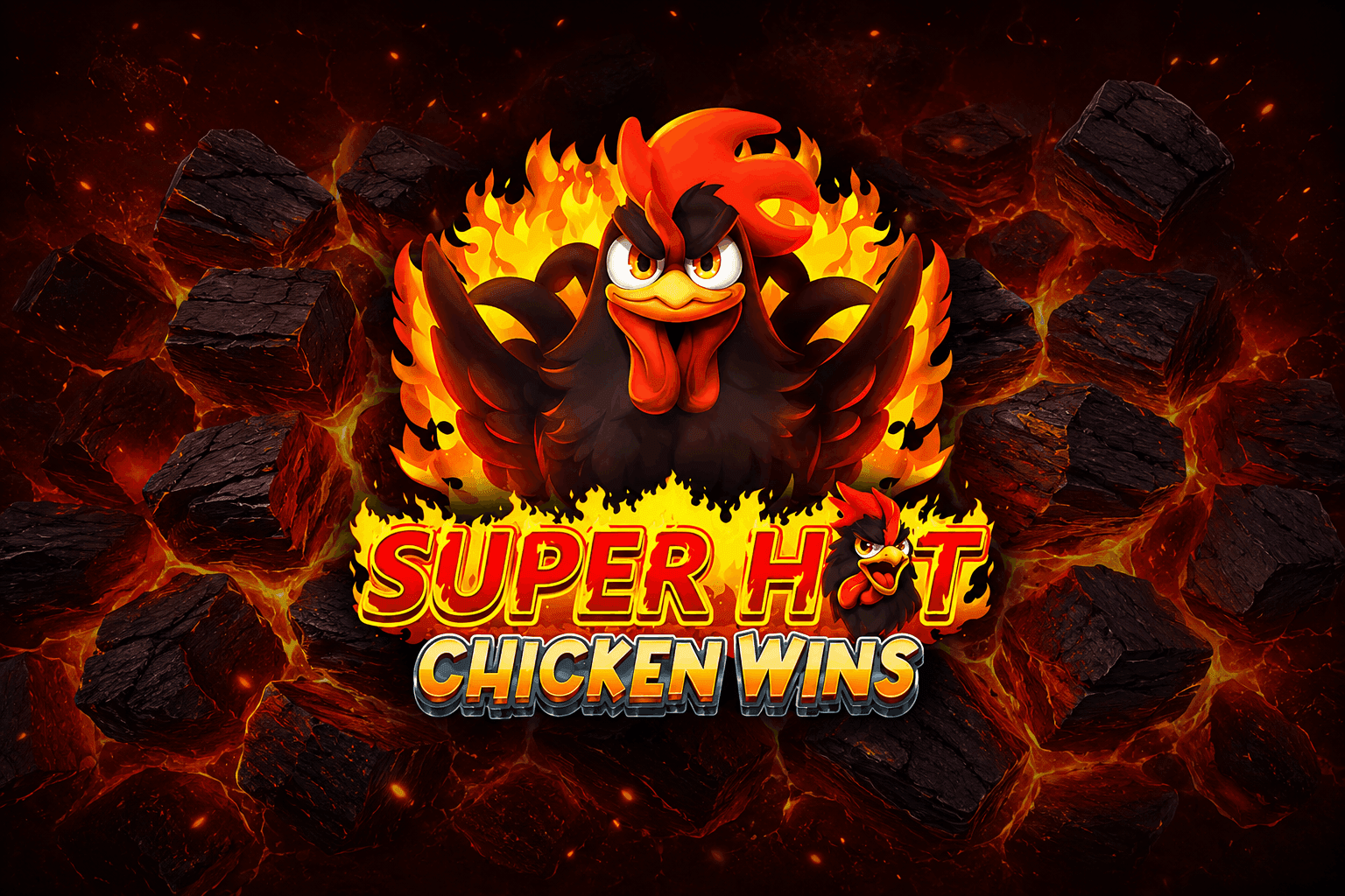 Super hot chicken wins casino game logo.png