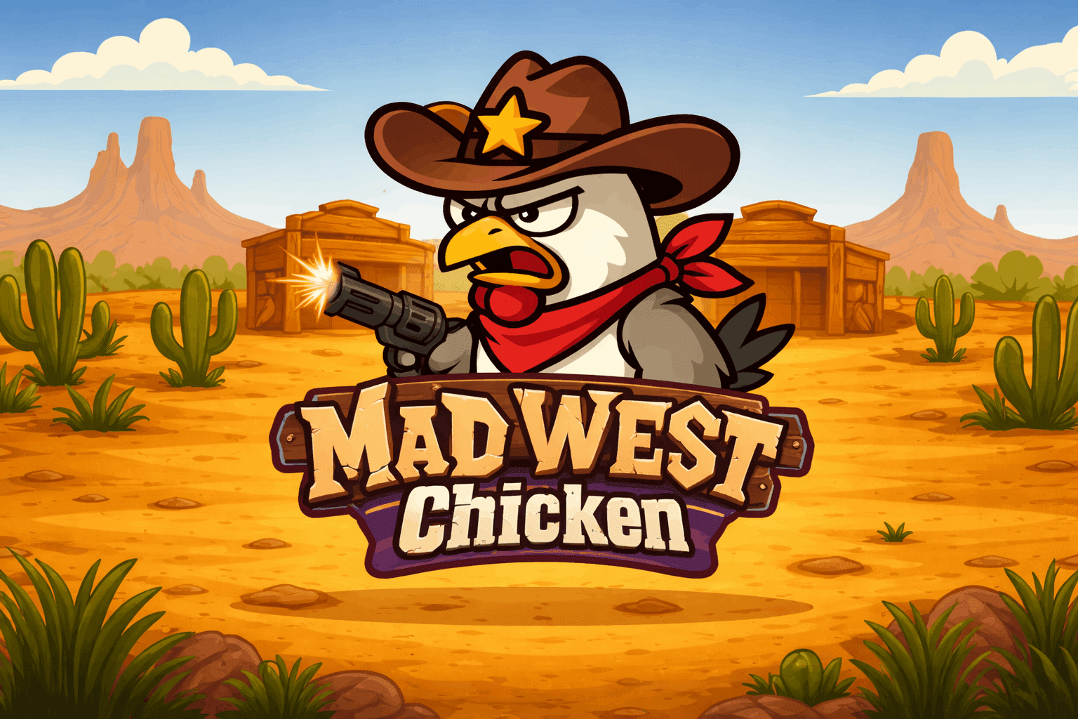 Mad west chicken casino game logo.png